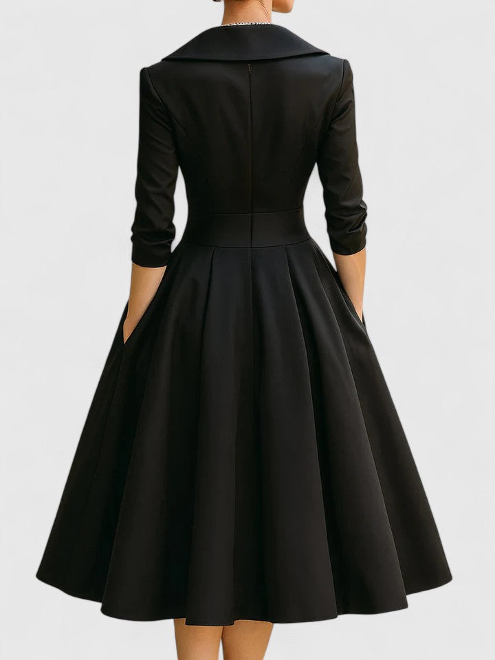 Ewelina – Elegant Structured Midi Dress for Women