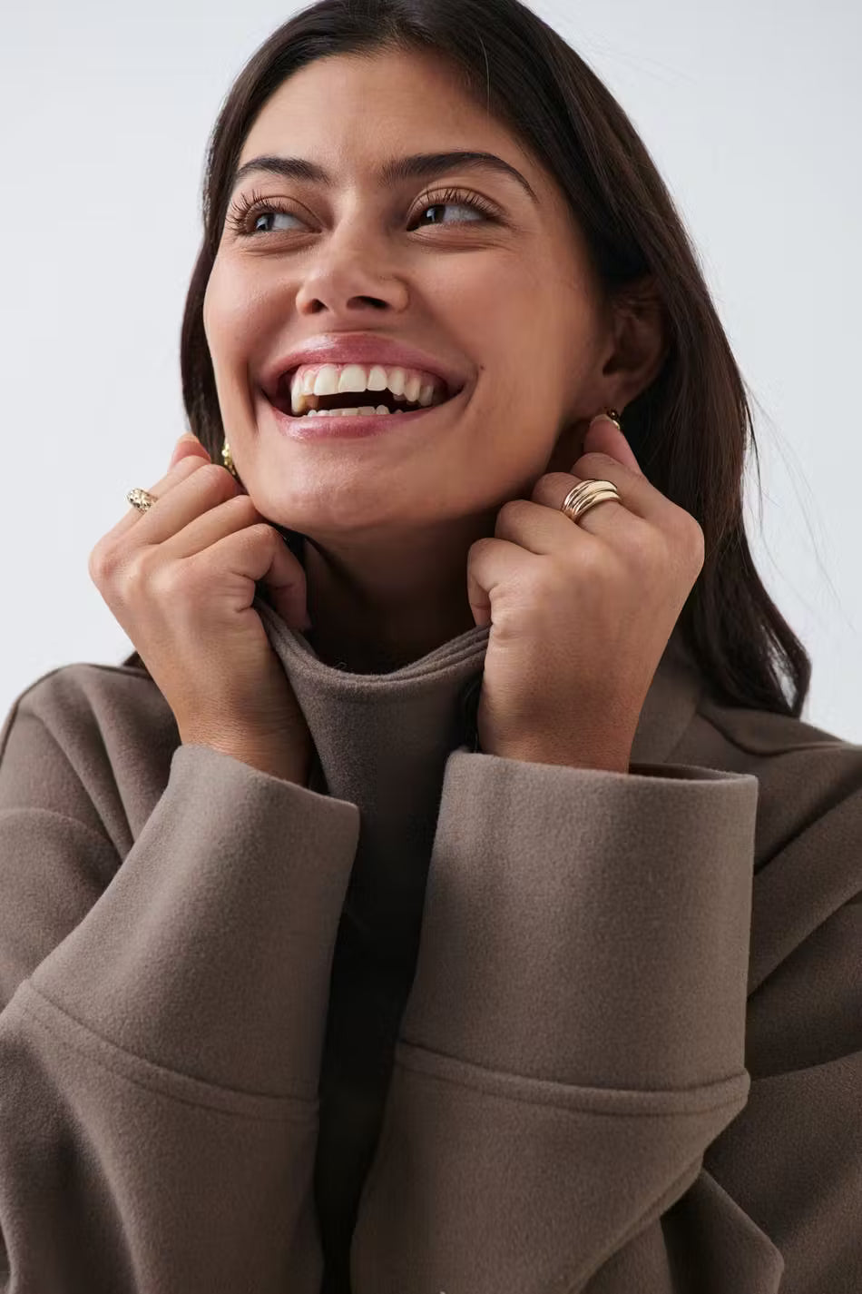 Liana – Structured High-Neck Wool-Feel Jacket for Women