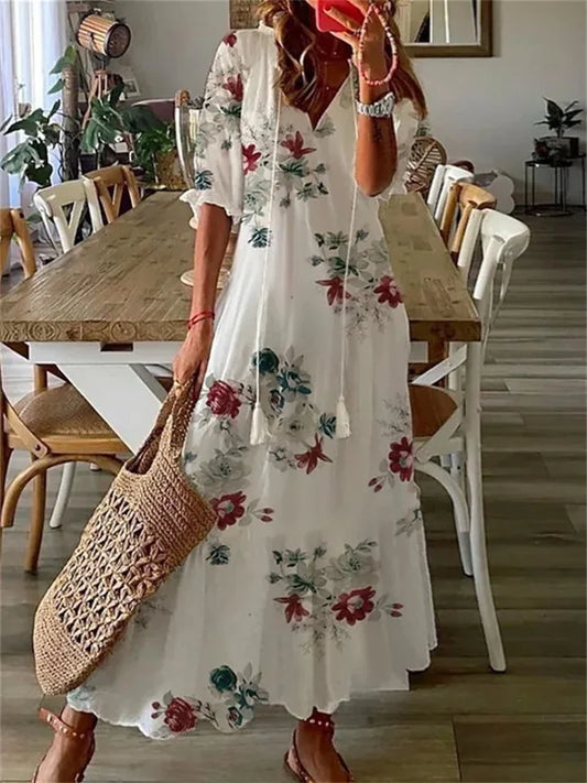 Sophia – Women’s Floral Tiered Maxi Dress