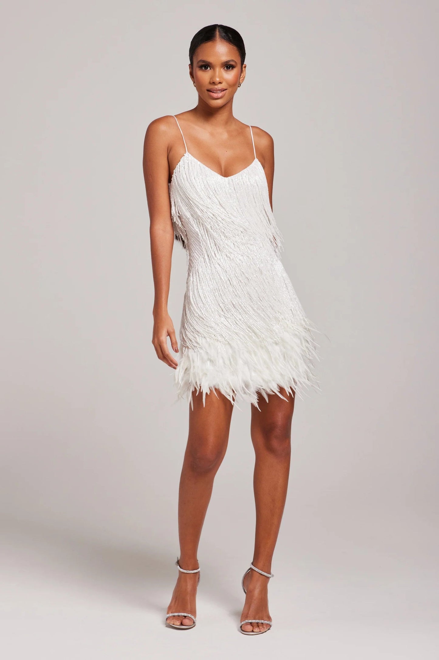 Sienna – Feather-Trim Fringe Cocktail Dress for Women
