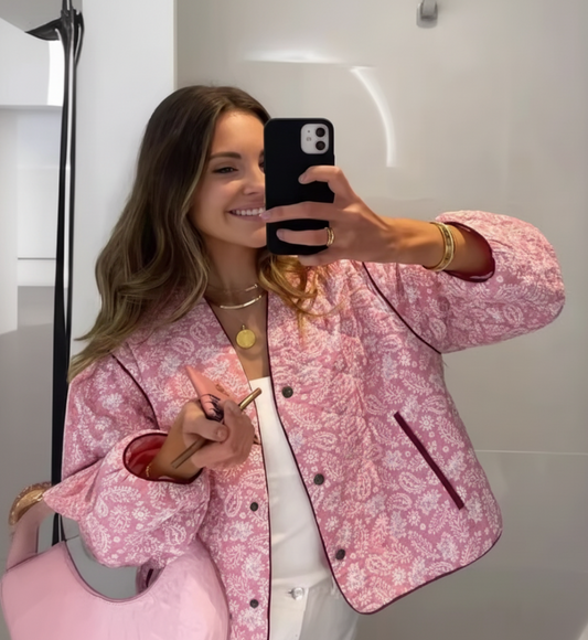 Lena – Women’s Floral Print Quilted Jacket