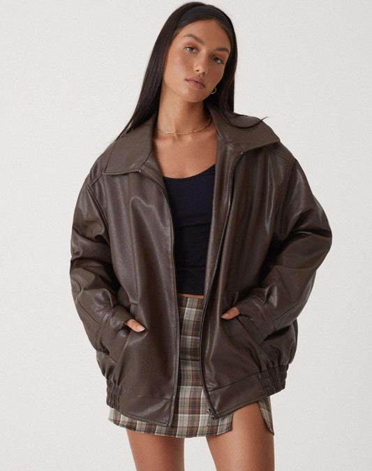 Ava – Women’s Oversized Leather Jacket